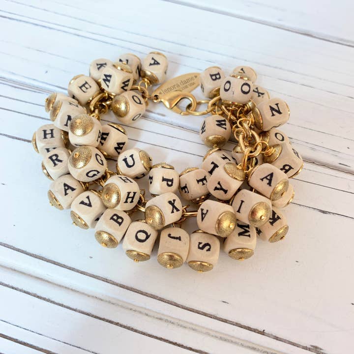 Lenora Dame - Wholesale Charm/Dangle Bracelet - Iconic Alphabet Charm Bracelet