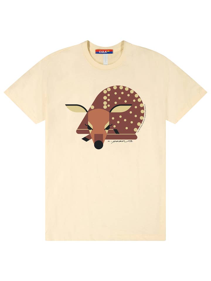 Culk - Wholesale Screen Printed T-Shirt - Unisex - Charley Harper Fawn Unisex Tee Cream