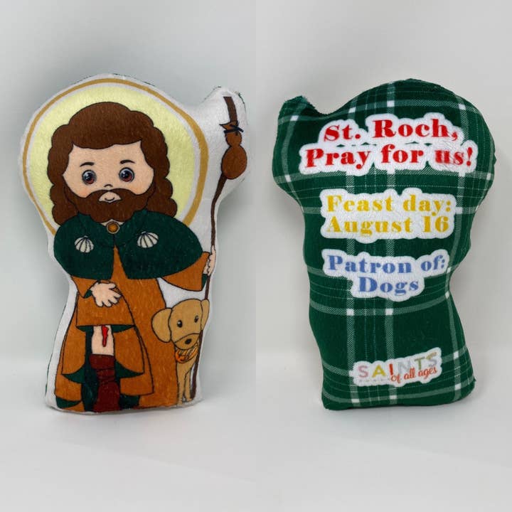 Meyer Market Designs - Wholesale Doll - Kids - St. Roch Stuffed Saint Doll. Saint Gift. Easter Gift. Baptism. Catholic Baby Gift. Saint Roch Gift. St. Roch Doll.