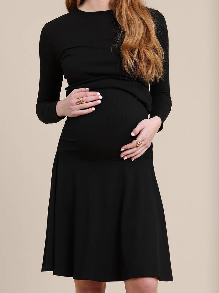 Amethyst Maternity Skirt in Black for wholesale by Apparalel