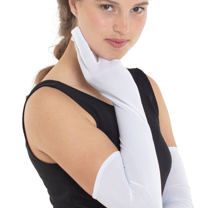 Blanc Gants longs blancs pour femmes - 50 cm en vente sur Faire