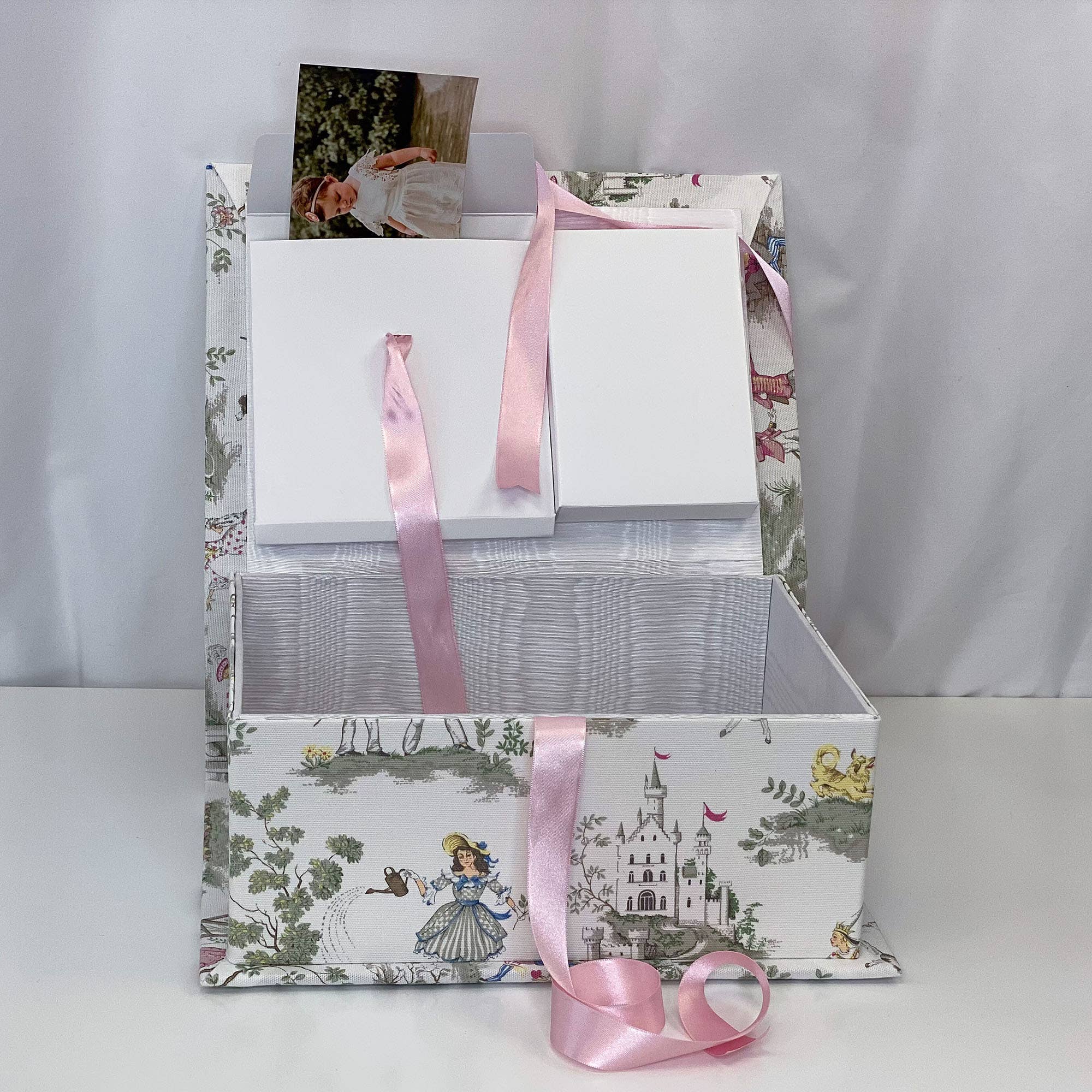 MARCELA - Wholesale Keepsake Box - Kids & Baby - Medium Baby Keepsake Box-Over the Moon Nursery Rhyme Toile4