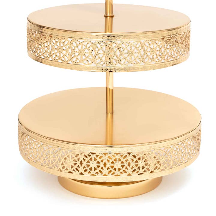 3 Tiered Dessert Stand 23" - Gold for wholesale on Faire