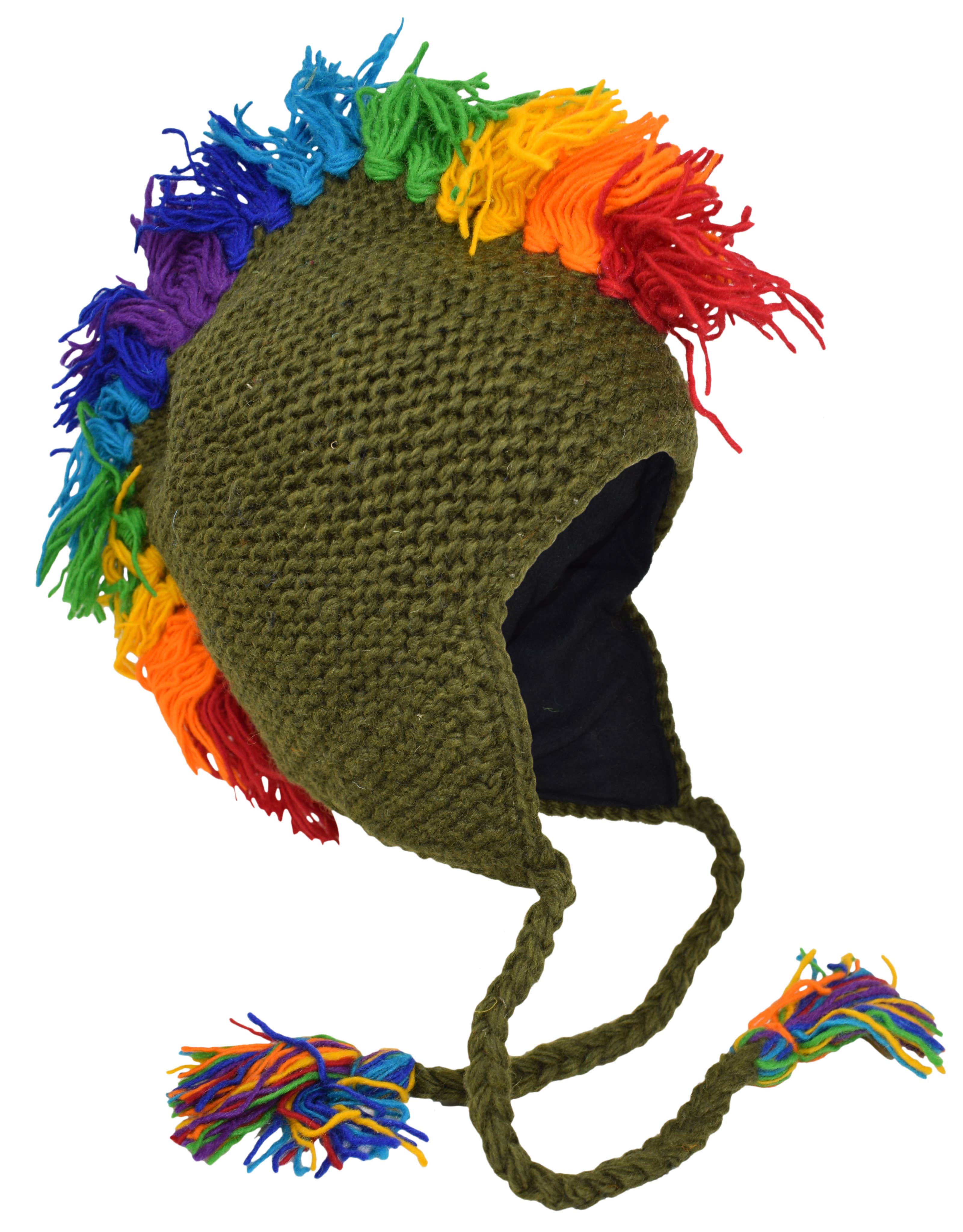Gheri – wholesale Beanie – Unisex – Wool Mohawk Hat Rast Rainbow Fleece Lined6