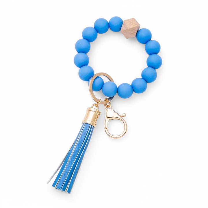 Silicon Beads Bracelet Tassel Key Chain for wholesale by LA Jewelry Plaza