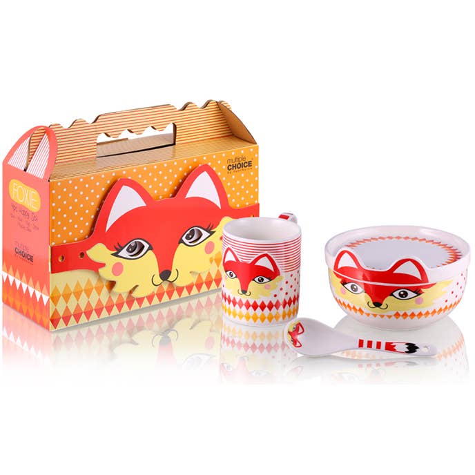 Children tableware, dinner set, breakfast set, Happy Fox for wholesale by Silly Design