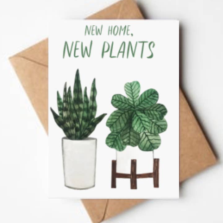 Neues Zuhause, neue Pflanzen | Plant Card für den Großhandel von JaKarr Creates