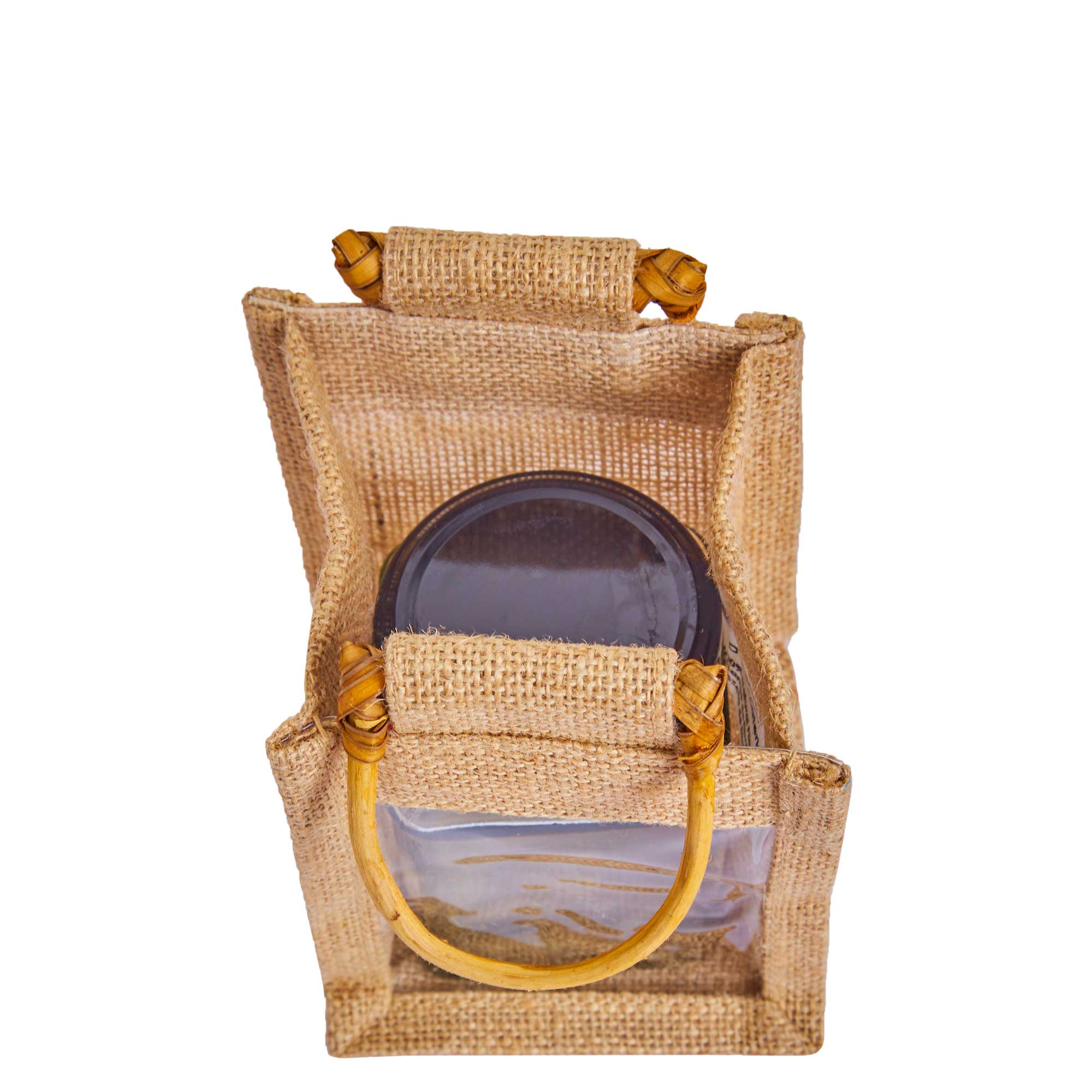 ecojutebags - Wholesale Gift Bag Set/Pack - Set of 12 Burlap Gift Bags – Small Jute with PVC Window9