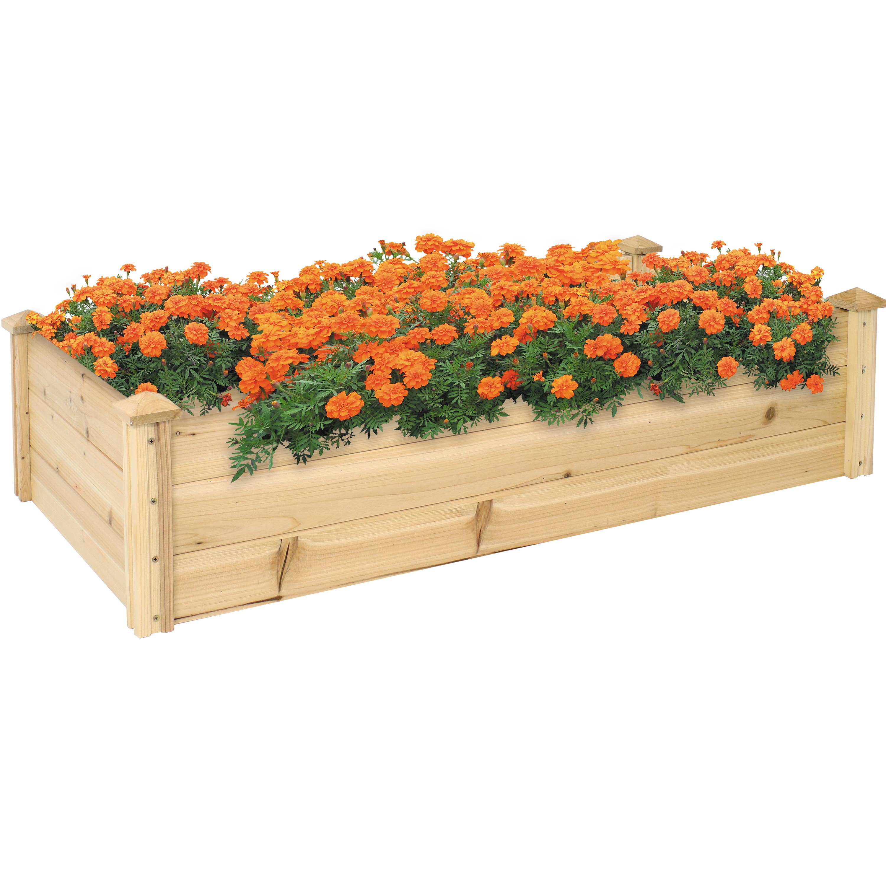 Sunnydaze Decor - Vente Jardinière - Carré de Jardin surélevé en Bois - 24 x 48,25 po - Naturel4
