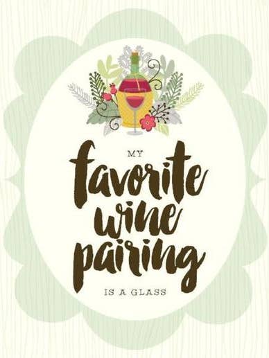 My Favorite Wine Pairing Card for wholesale by yellow bird paper greetings