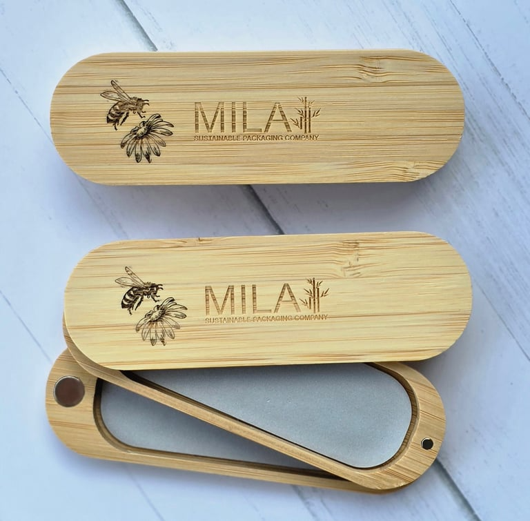 Mila Sustainable Packaging Company - Wholesale Makeup Storage Box - Double Stacked Refillable Bamboo Cosmetic Palette6