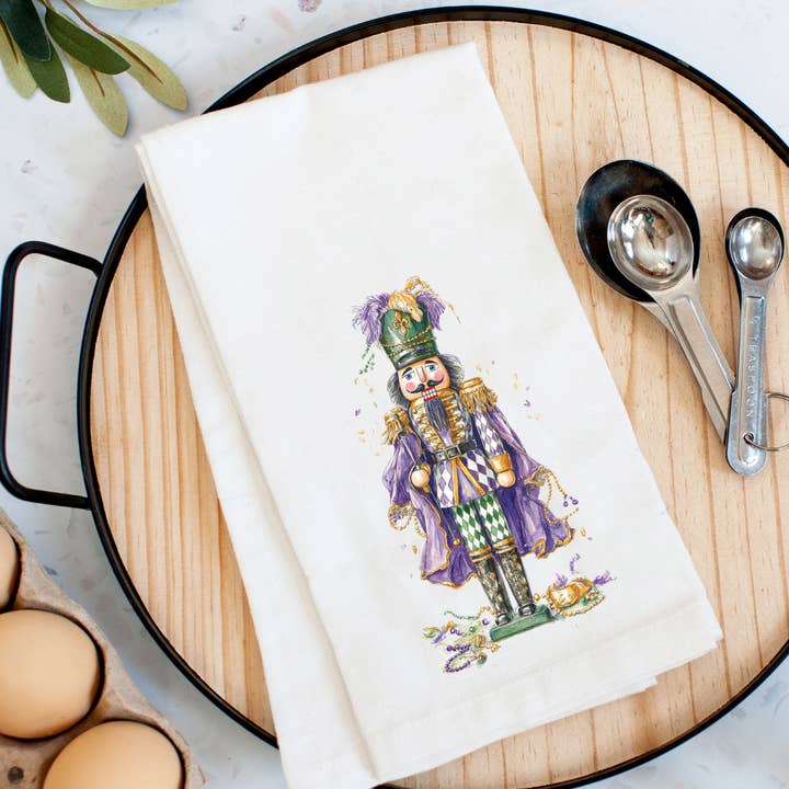 Rex, Mardi Gras Nutcracker Kitchen Towel for wholesale by Pelican Provision Co.