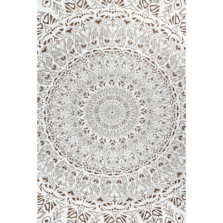 Sunshine Joy - Wholesale Tapestry/Textile - Zest for Life Tapestry Tropical Mandala 52x80" Brown