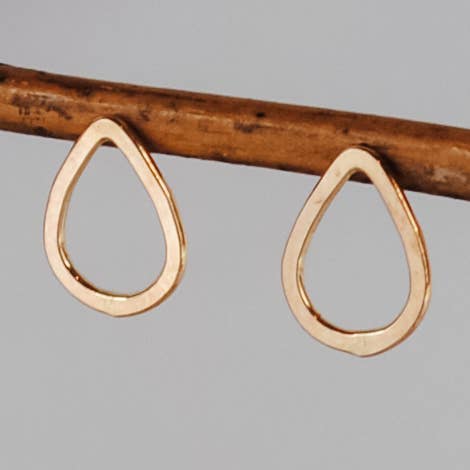 Small Teardrop Stud Earrings - gold-filled for wholesale by Cameron Kruse Designs