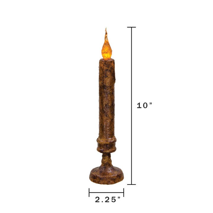 The Hearthside Collection - Wholesale Flameless Candle - Burnt Mustard Twisty Candle Stick, 10"