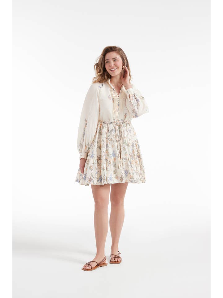 Louisa Tunic Mini Dress - Warm Vintage Floral Design for wholesale on Faire2