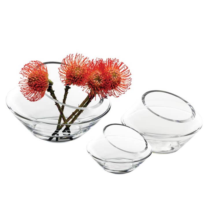 Modern Cut Glass Bud Vase (5.25" Top) for wholesale by Galore Home