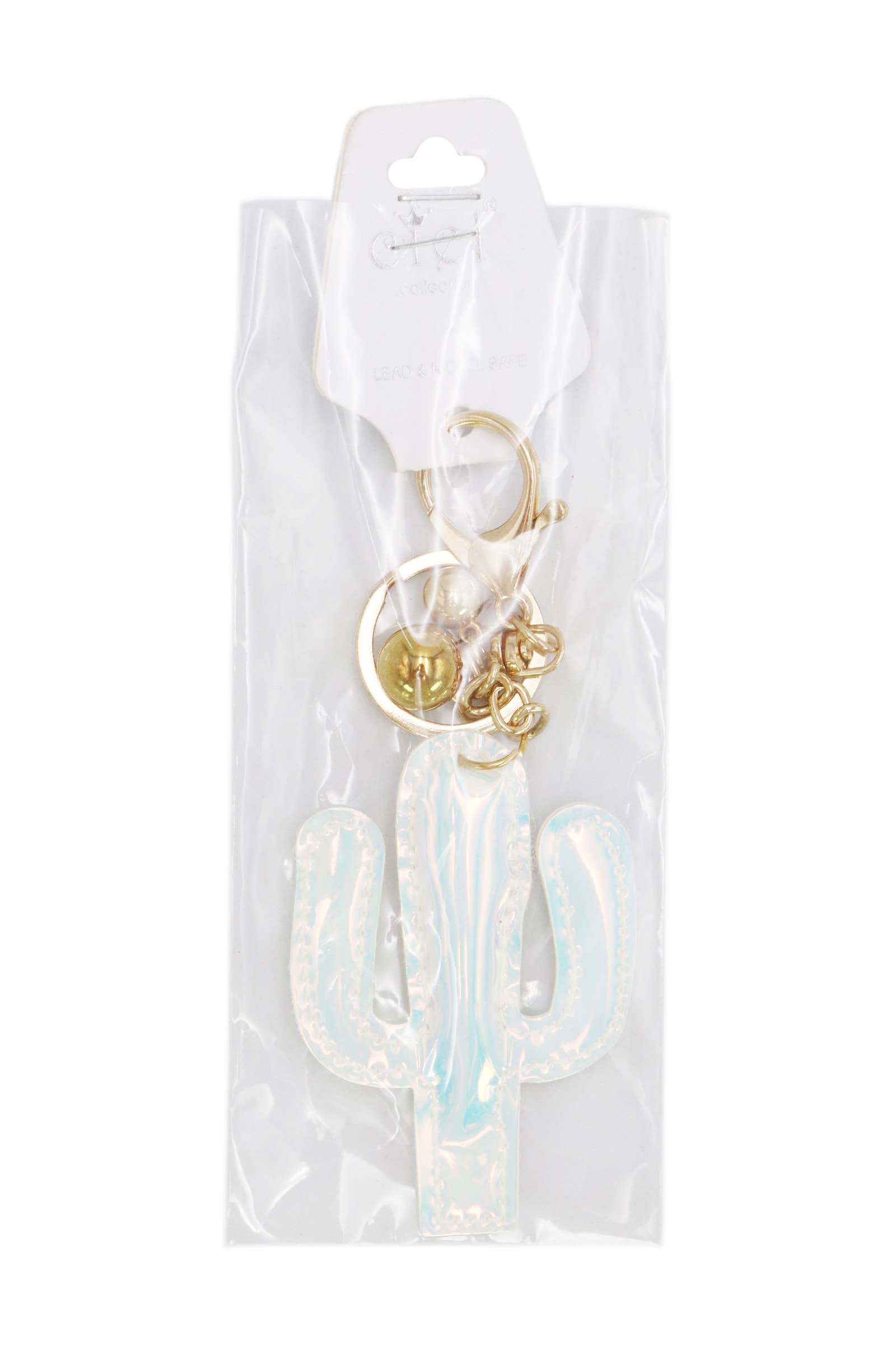 Cap Zone – wholesale Nyckelringar - Dam – Kaktus Metallic Glans Veganskt Läder Nyckelring - 12 st3