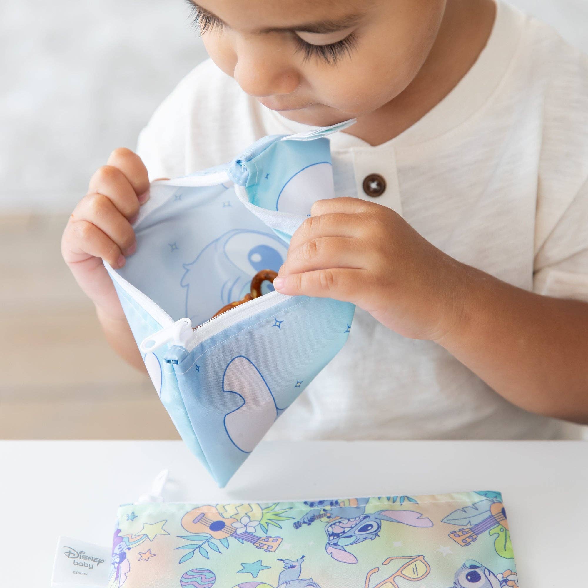 Bumkins - Wholesale Snack Pack - Kids & Baby - Reusable Snack Bag, Small 2 Pack: Stitch Star-ring Up Trouble3