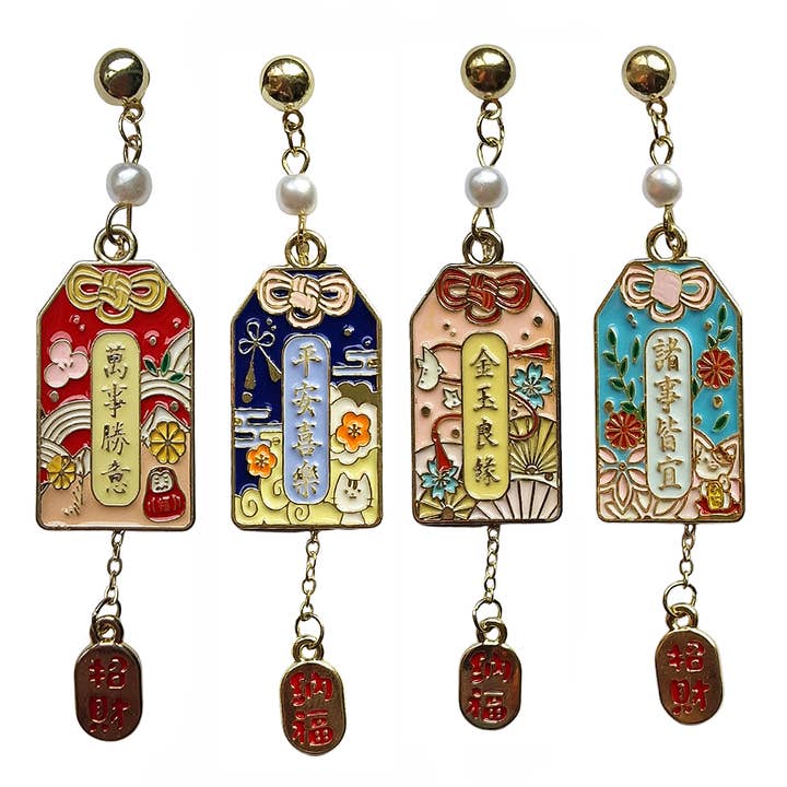 Omamori Amulet Earrings for wholesale by Cheeky Trendy