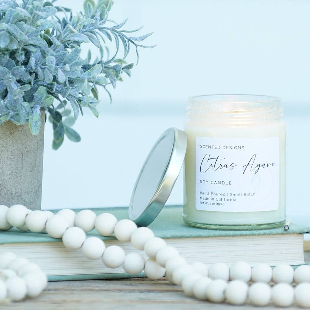 Scented Designs Candle Co - Wholesale Jar/Filled Candle - Citrus Agave Soy Candle - 7oz Signature Jar3