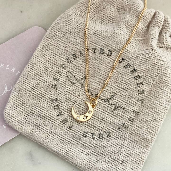 Amady Jewelry - Wholesale Pendant/Charm Necklace - Crescent Half Moon 18K gold filled necklace waterproof