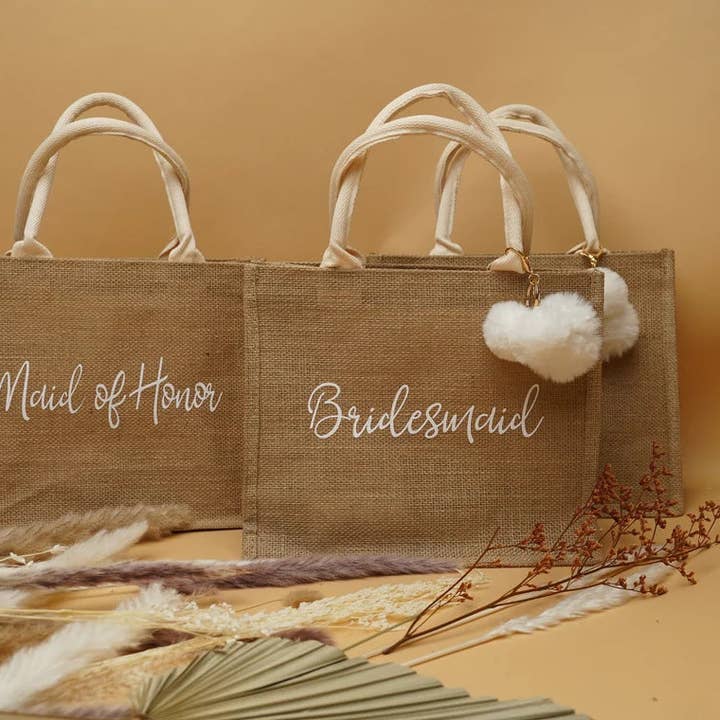 Taniri - Wholesale Gift Bag - Personalized Bridesmaid Bridal Burlap Tote Gift Bags With Name4
