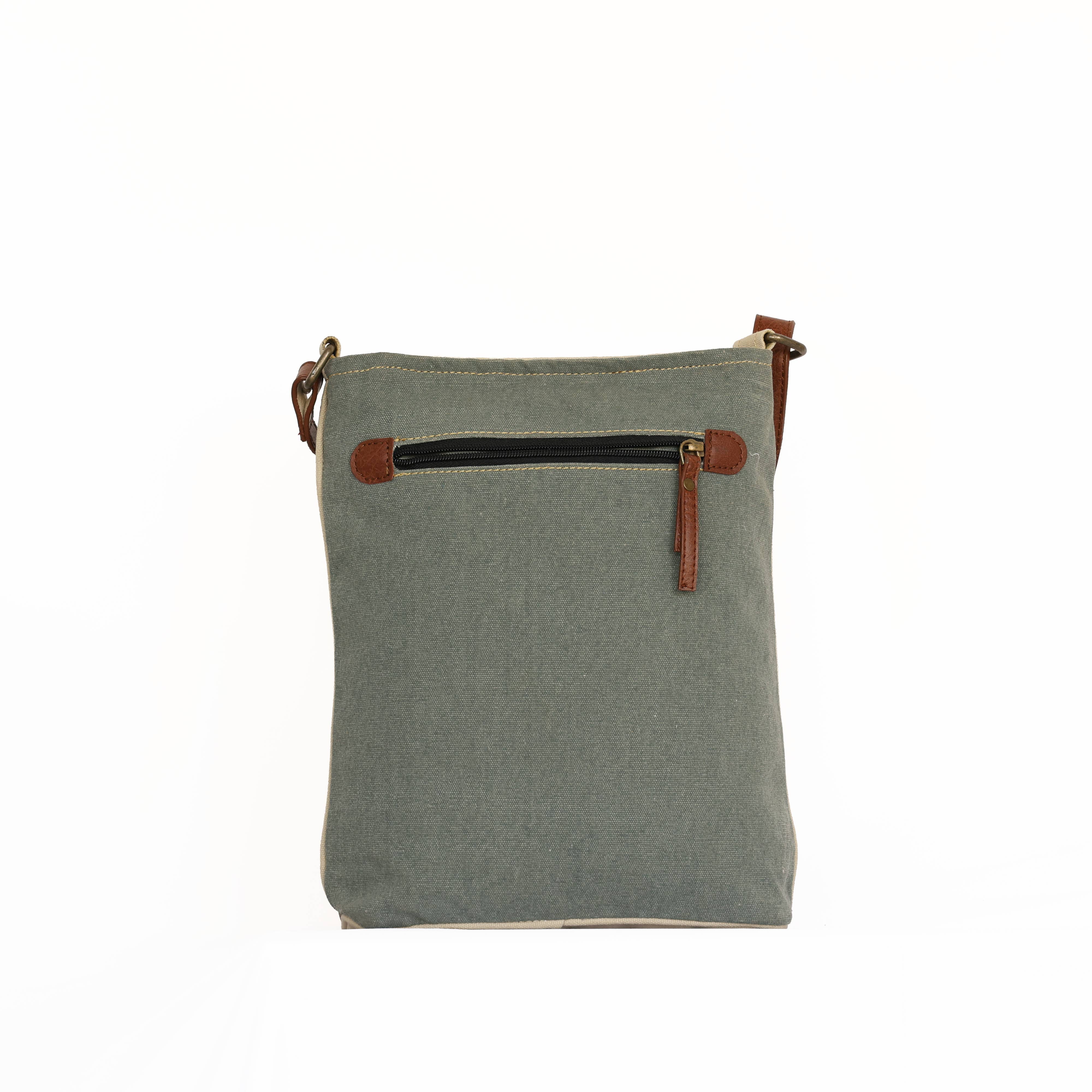 Mona B. - Wholesale Crossbody Bag - Women's - Identified Up-Cycled Canvas Crossbody, M-601210