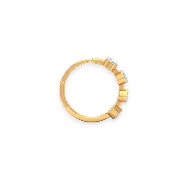 Triple C Diamonds - Wholesale Multi-Stone Ring - 18K Solid Gold Four Bezel Setting Diamond Nose Ring3