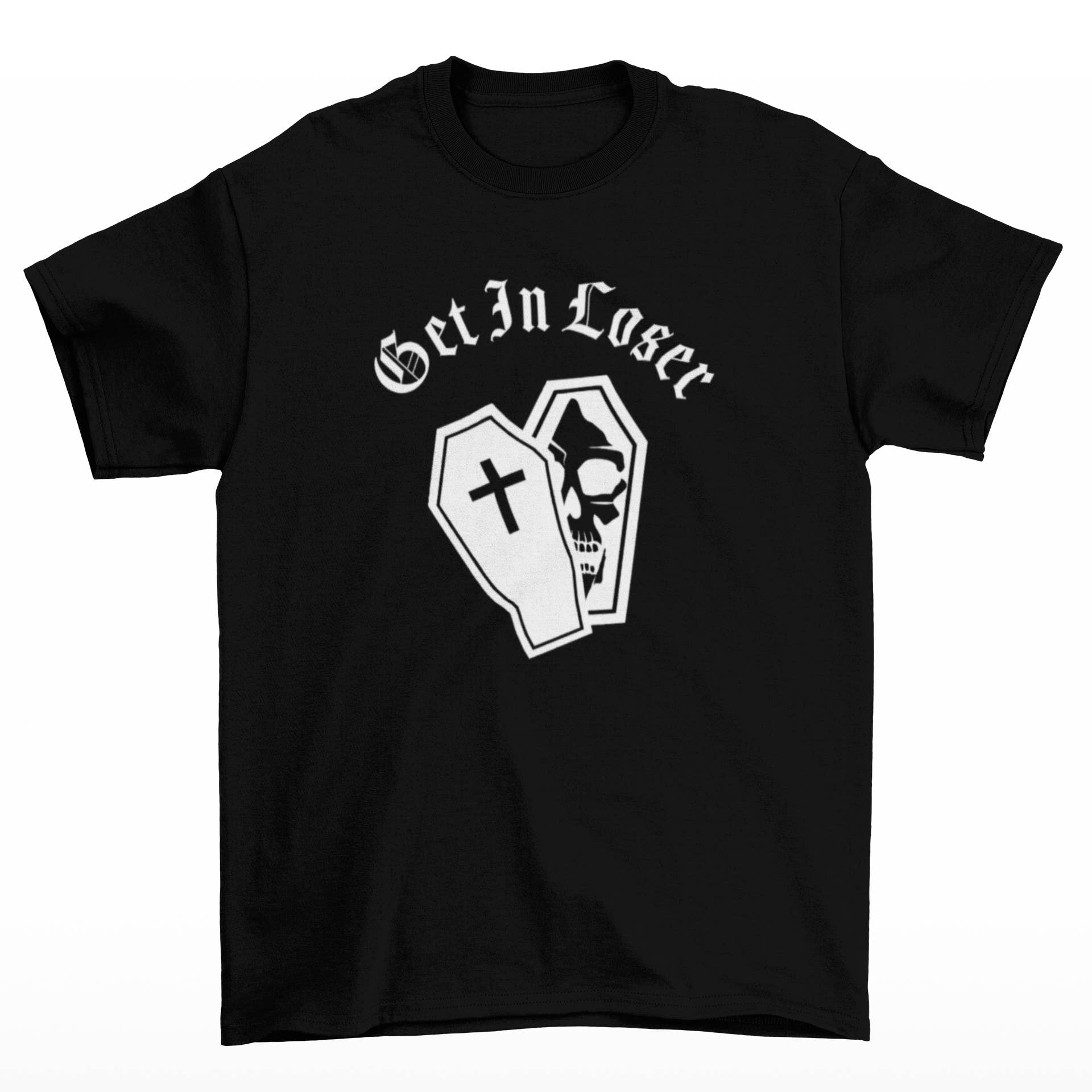 Wickedly Divine Shop - Wholesale Screen Printed T-Shirt - Women's - Get In Loser, Gothic Style Shirt, Alternative Shirt