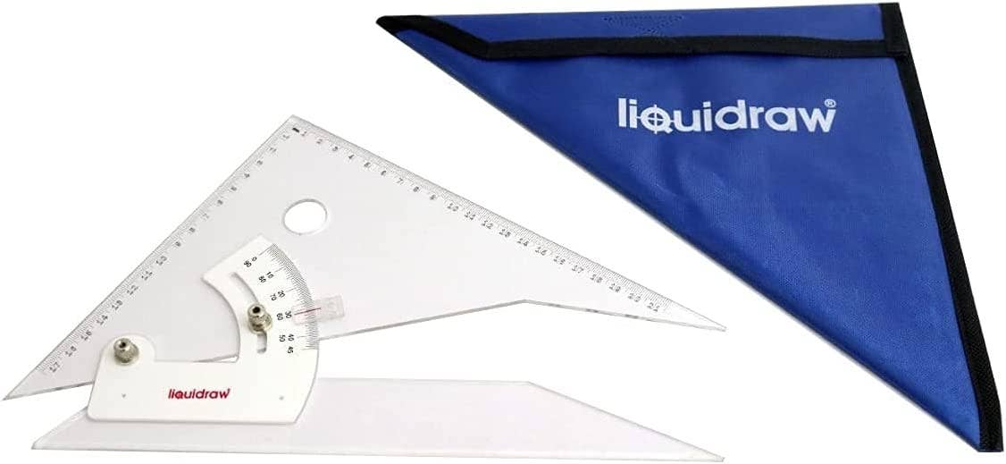 Liquidraw – Großhandel Lineal – Liquidraw verstellbares Geodreieck 35cm & dreikantiger Maßstab 30cm Set aus 2 für Architektur, Zeichnen, Tischlerei3