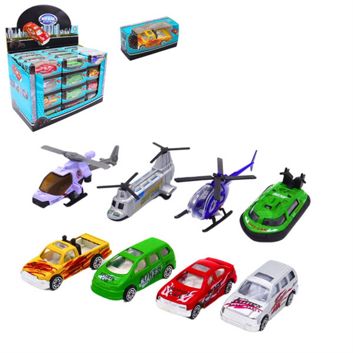 TSJJ - Wholesale Toy Car/Truck - Kids - 7.5 cm Metal Vehicles 8 Assorted Models0