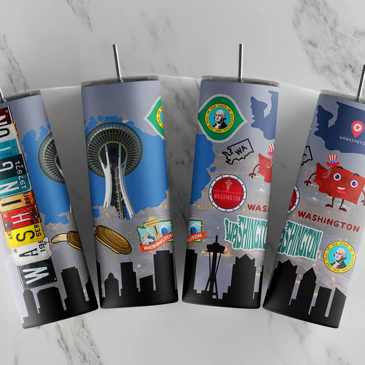 Washington Tumbler, Washington Cup, Washington State Tumbler for wholesale by So Peachy Designs