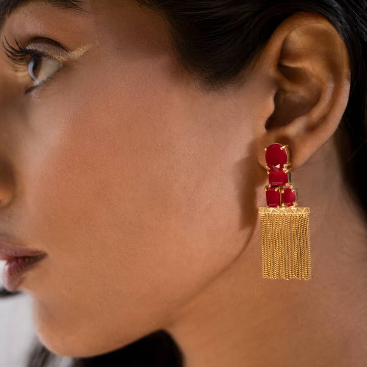 DIORA - Wholesale Dangle Earrings - Labradorite gemstone dangle earrings | Artisanal jewelry2