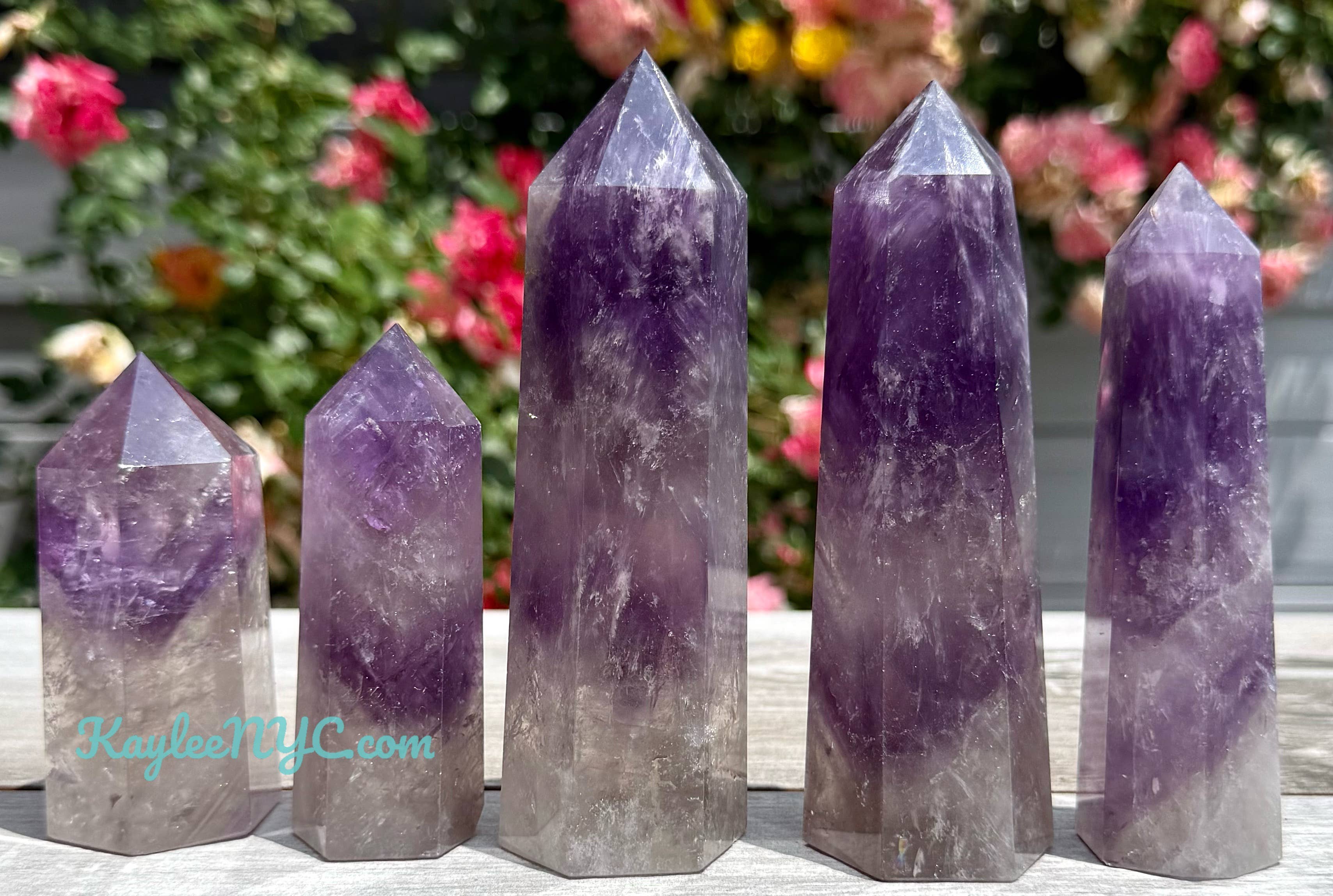 KayleeNYC - Vendita all'ingrosso Pietra/cristallo spirituale - 2 libbre di Obelisco di Ametista Punta di Cristallo Energia Naturale2