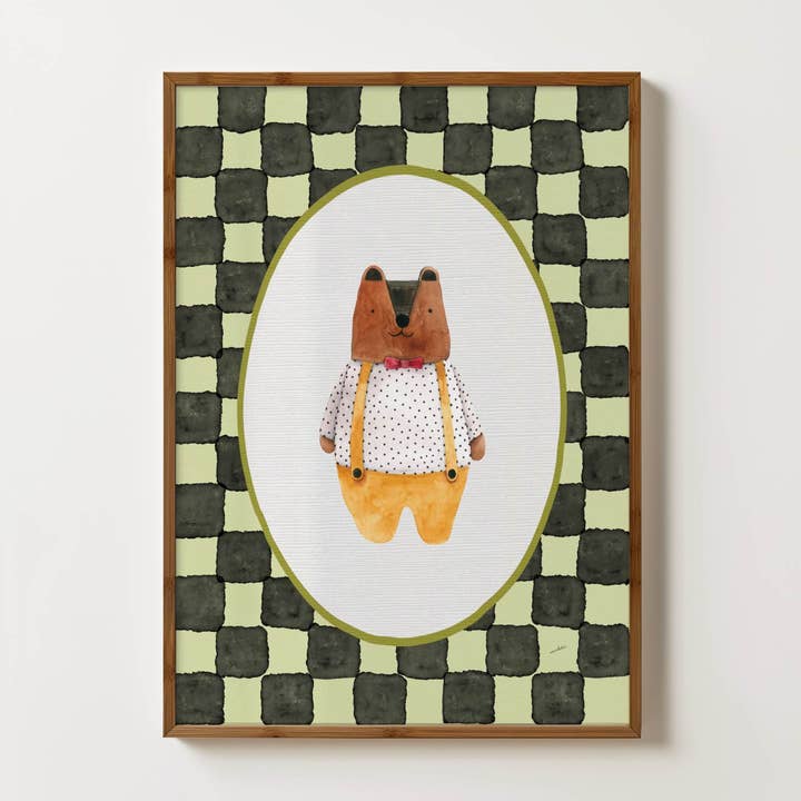 BEAR IN DUNGAREES PRINT for wholesale by Wordotco