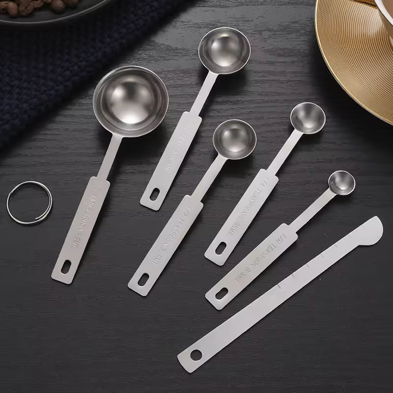 Sostraw & SmartThings - Wholesale Measuring Spoon - Stainless Steel Measuring Spoon Set - 6 Pieces2