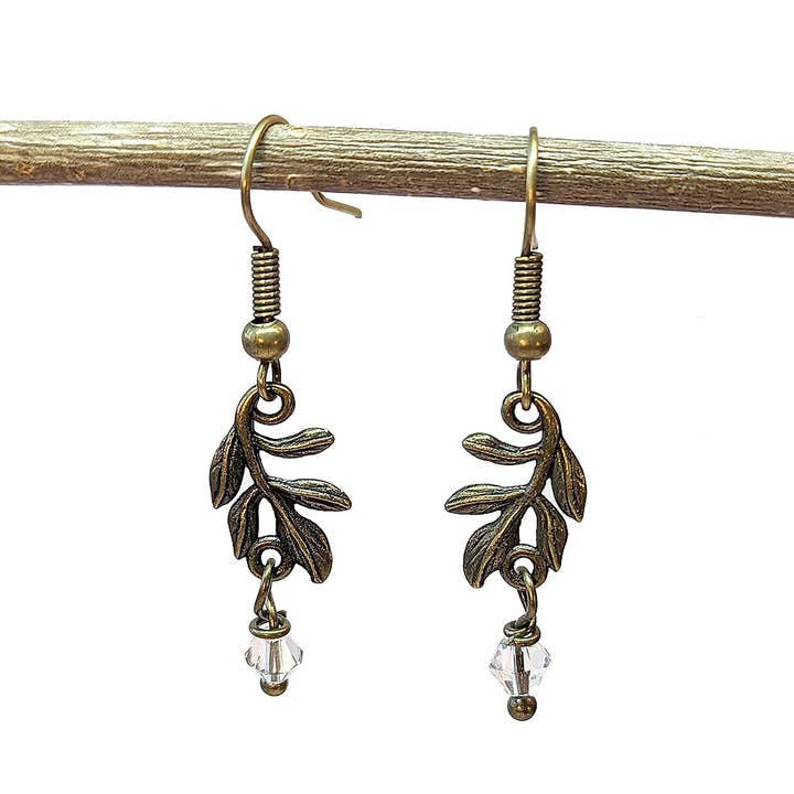 Antique Bronze Branch Connector Bead Drop Earrings for wholesale by Stylish Jewelry Supply