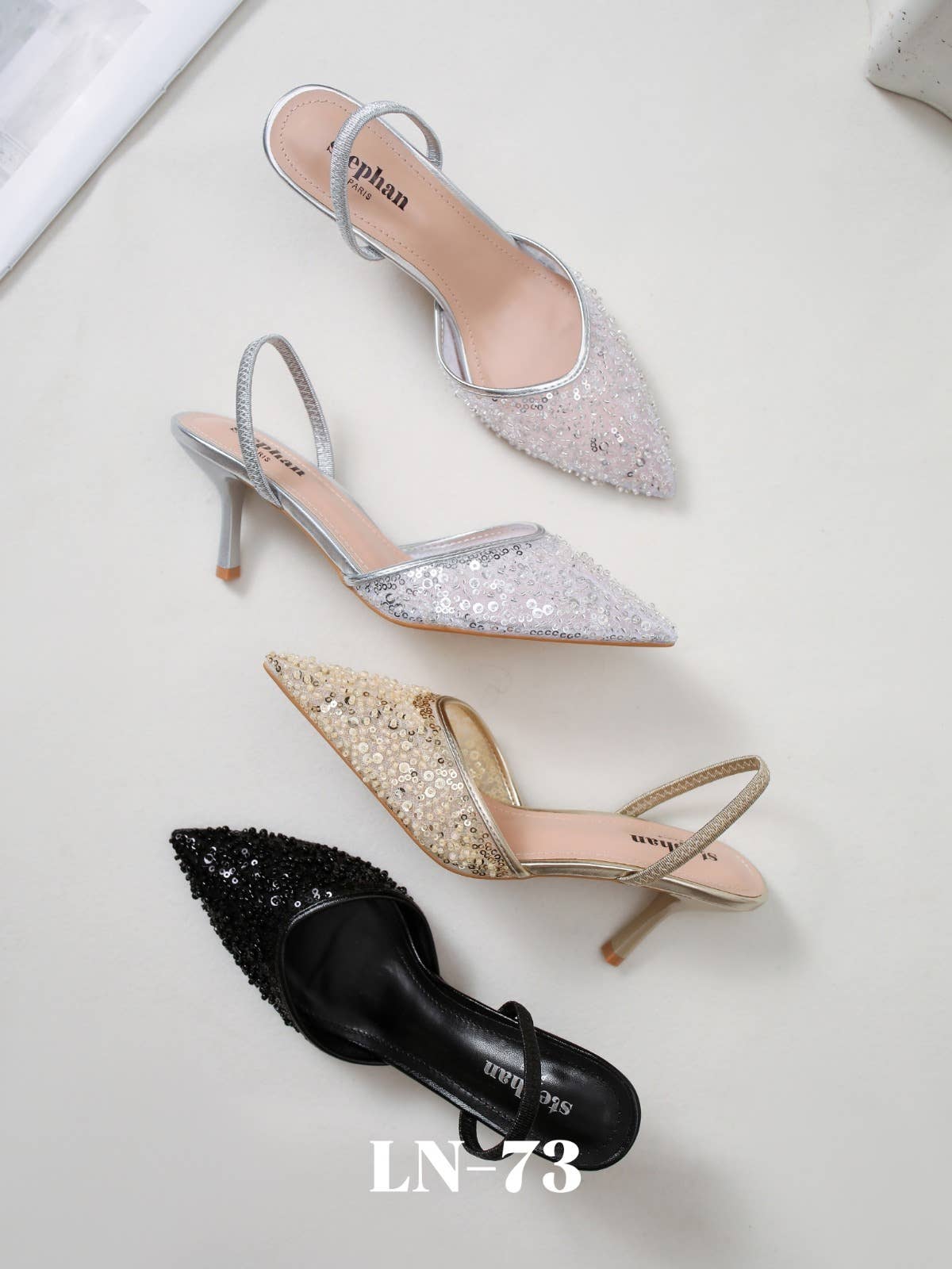 Stephan Paris - Wholesale High Heels - Women's - LN-73 sequin slingback pumps2