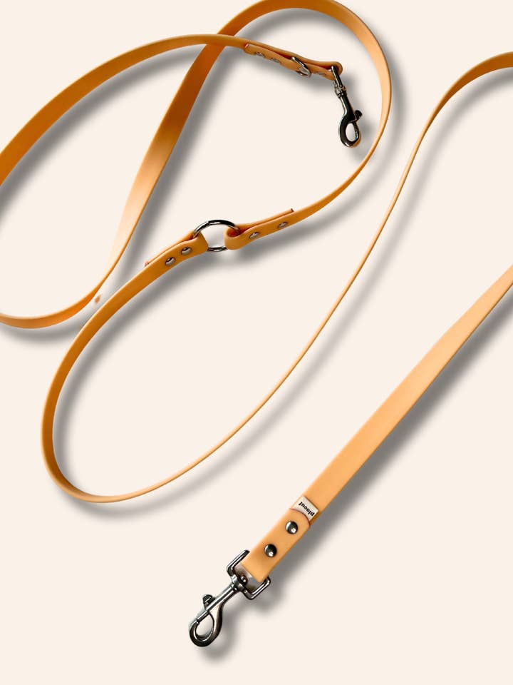 Orange Peach “soft touch” multi-position leash for wholesale by Ploouf Dogs