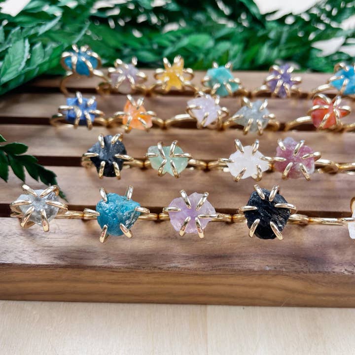 Ewelina Pas Jewelry - Wholesale Single Stone/Solitaire Ring - Gold Rough Nugget Prong Ring8