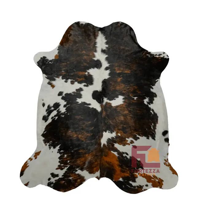 Dark Tricolor Cowhide Rug | Large 6' x 7'| for wholesale by Fortezza Leather