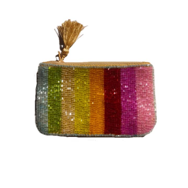 Handcrafted Beaded Rainbow Pouch * Gift * for wholesale by Muno