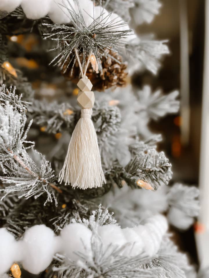 Macrame Beaded Tassel Ornament | Christmas Ornament for wholesale by Northwest Knot
