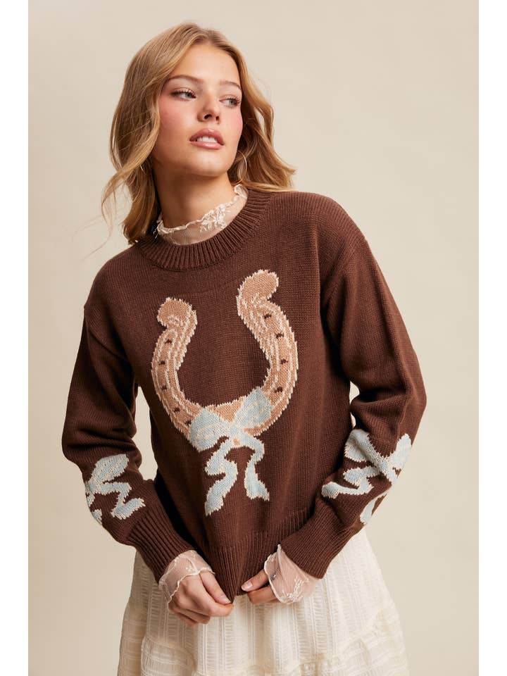 Listicle - Vente Pull en maille – femme - Pull en tricot à col en fer à cheval LSW103516