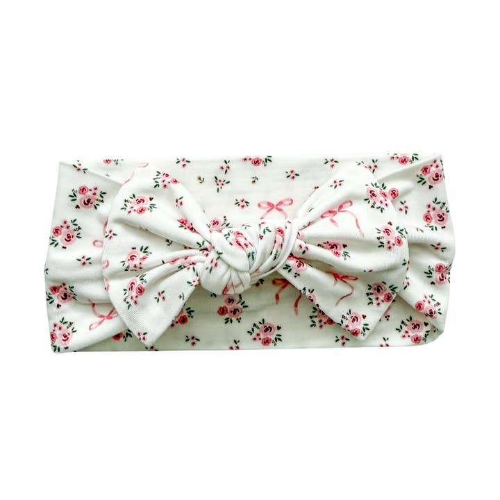 Knotted Headband - Cottage Floral for wholesale by Harp Angel Boutique