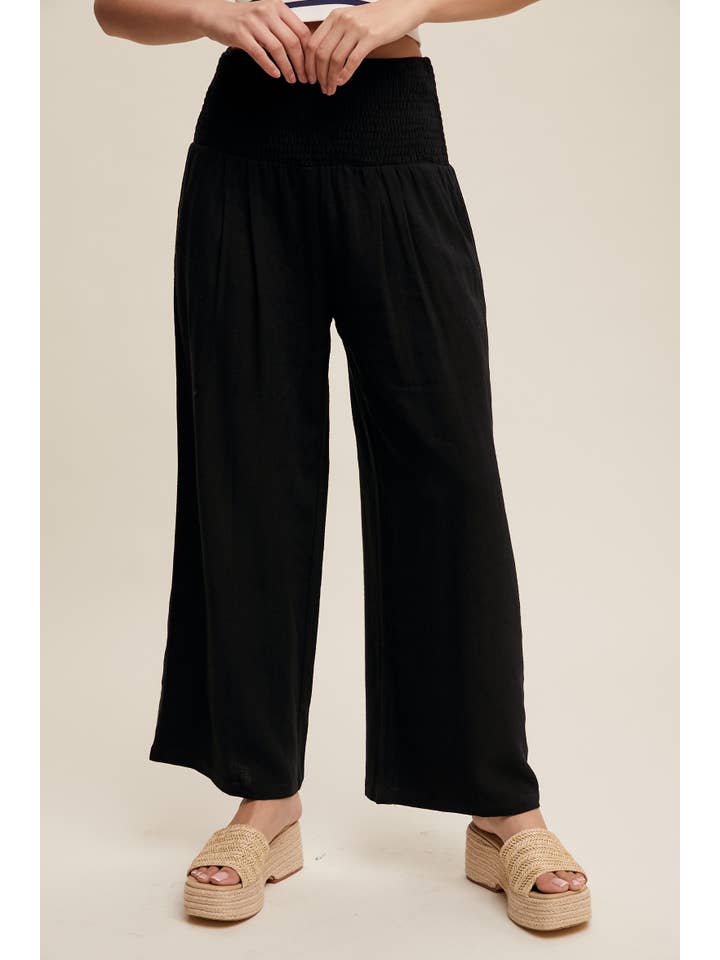 Listicle - Wholesale Pants - Women's - Smocked Waist Wide Leg Pants
Smocked Waist Wide Leg Pants
1