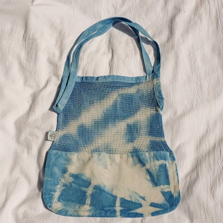 Tote tie dye de algodón orgánico Indigo Market para venta al por mayor de The Wild Bloomer