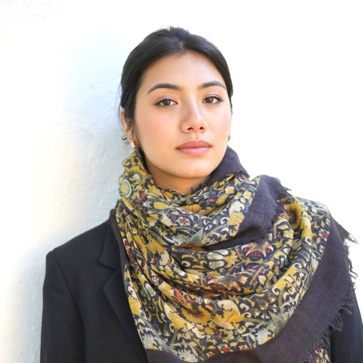 Multi Antonia Wool Silk Scarf for wholesale on Faire