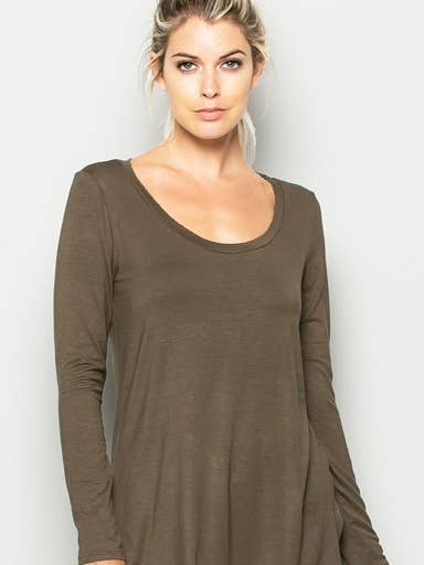 A.gain - Wholesale Tunic - Women's - 10183L07 LONG SLEEVE SCOOP NECK RAYON JERSEY TOP 8